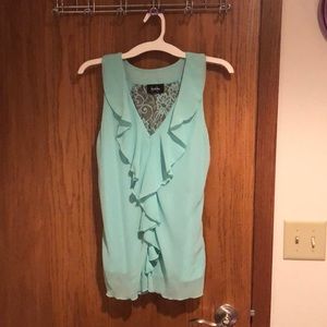 Mint Ruffled Blouse